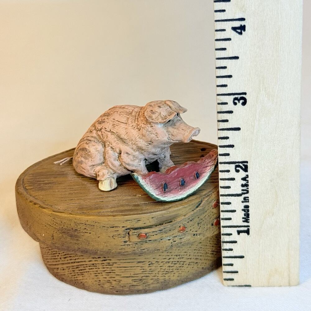 American Chestnut Folk Art 02’ Pig Shaker Candle Box - Picture 11 of 12
